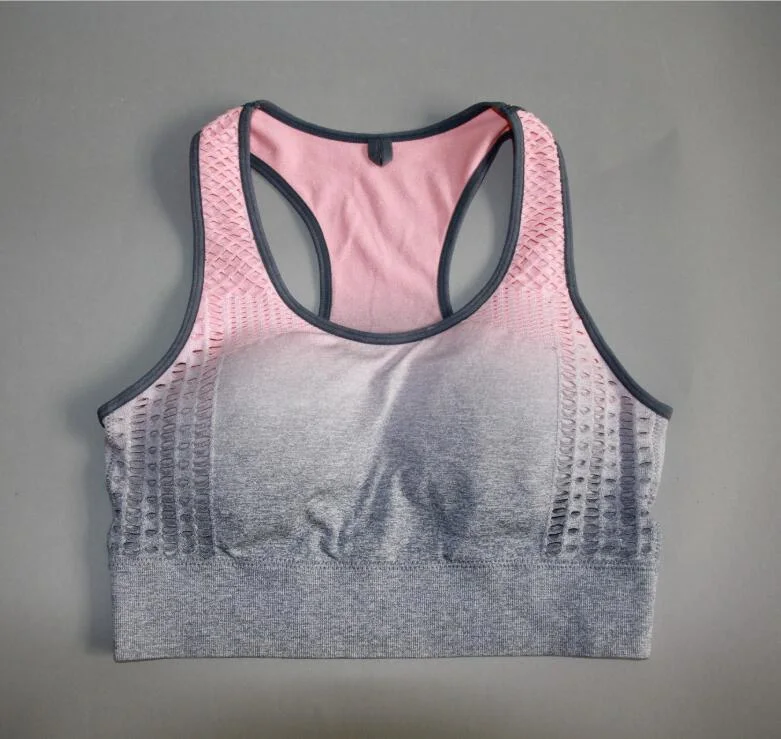 Wholesale Women Seamless Jacquard Sport Vest Comfortable Fitness Running Bra Underwear
