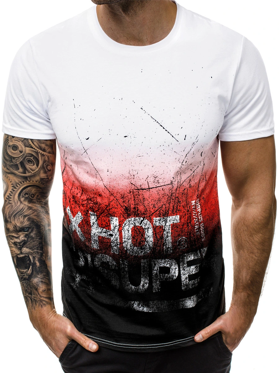 Men's Short Sleeve Printed T-Shirt Casual Sport T-Shirt Fashion Clothing