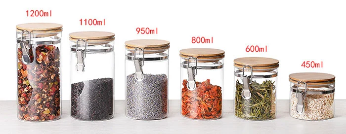 High Borosilicate Clear Food Storage Jar with Sealing Lids and Stainless Lock