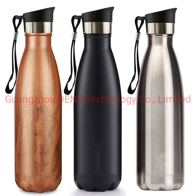 17oz 500ml Vacuum Water Bottle Glass Drinking Cola Shape Stainless Steel Water Bottle with Custom Logo