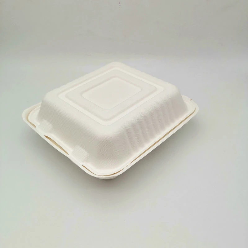 Wholesale 3 Compartment Clamshell Box Sugarcane Takeaway Lunch Box