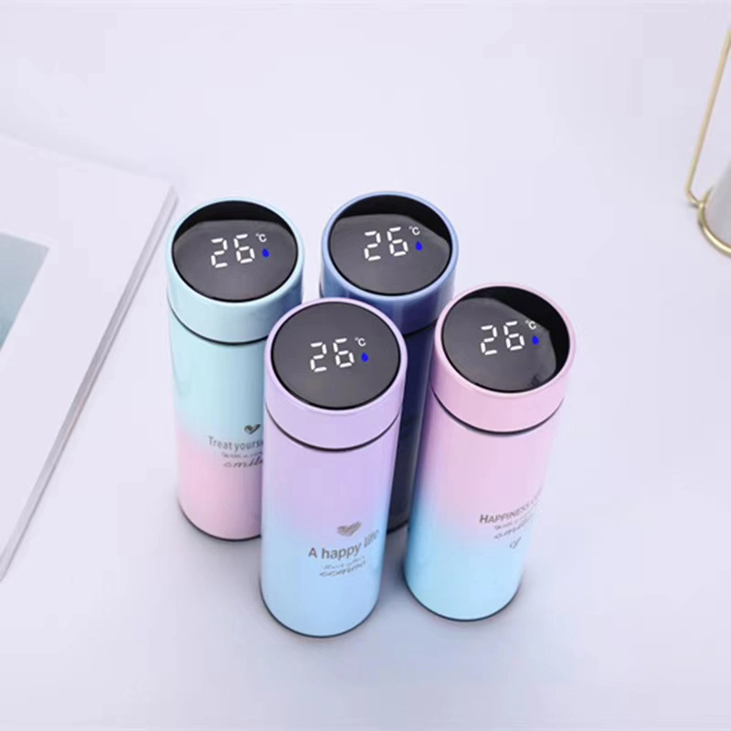 Stainless Steel Gradient Thermos Flasks Customize Temperature Display
