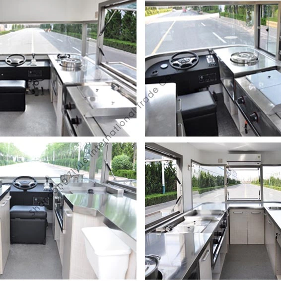 High Quality Customized Food Truck Trailer Mobile Food Car Stainless Steel Camper Trailers of Kyaen