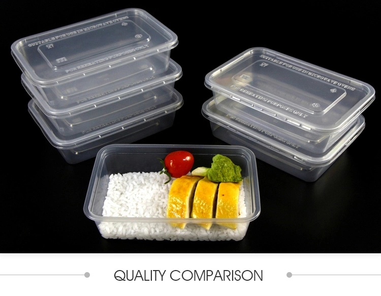 Take-out plastic PP disposable microwave bento lunch box 3 compartment food container