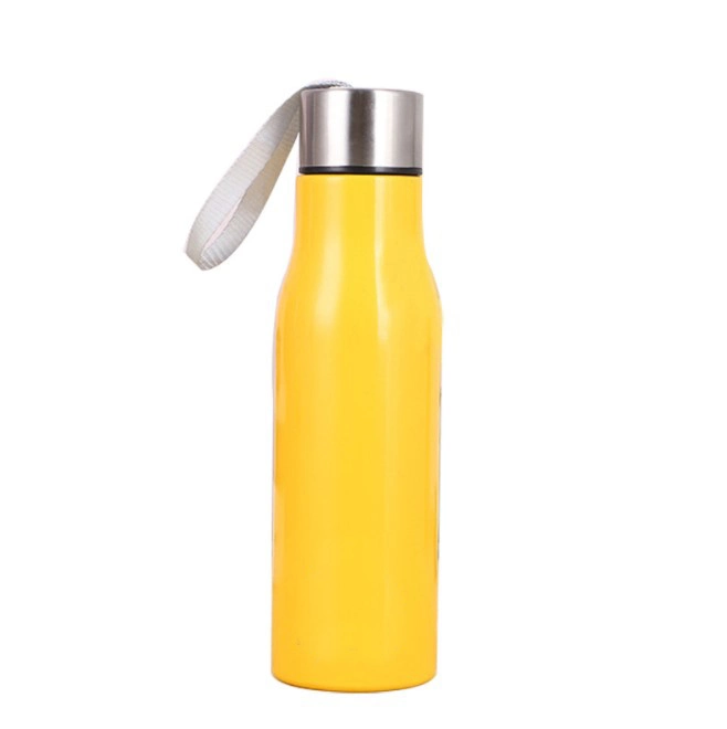 Single Wall with Portable Leak Proof Loop Cap Classic Stainless Steel Water Bottle