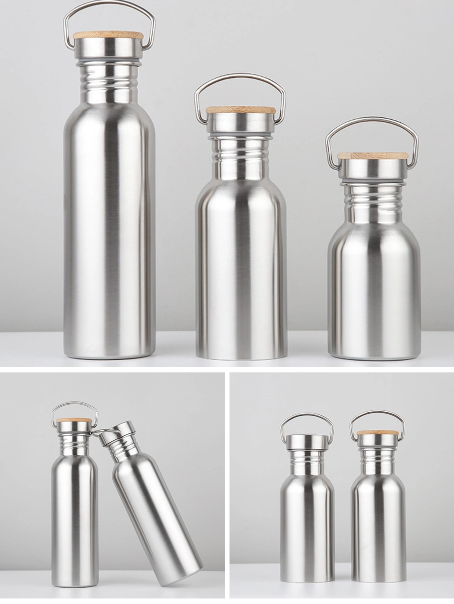 Single Walls Stainless Steel Water Flask Insulated Stainless Steel Sport Water Bottle