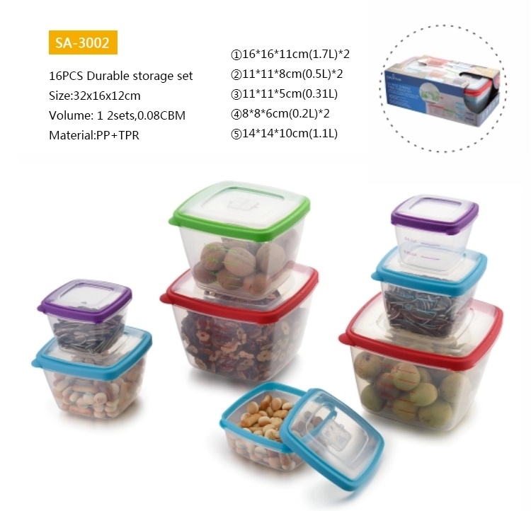 Multi-Function Square Plastic Food Container Airtight Keep Fresh Food Storage Box Lunch Box