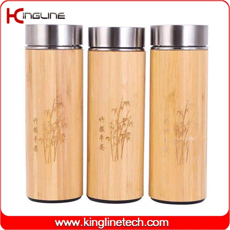 350ml/450ml/500ml Bamboo bottle stainless steel water bottle (KL-7247)