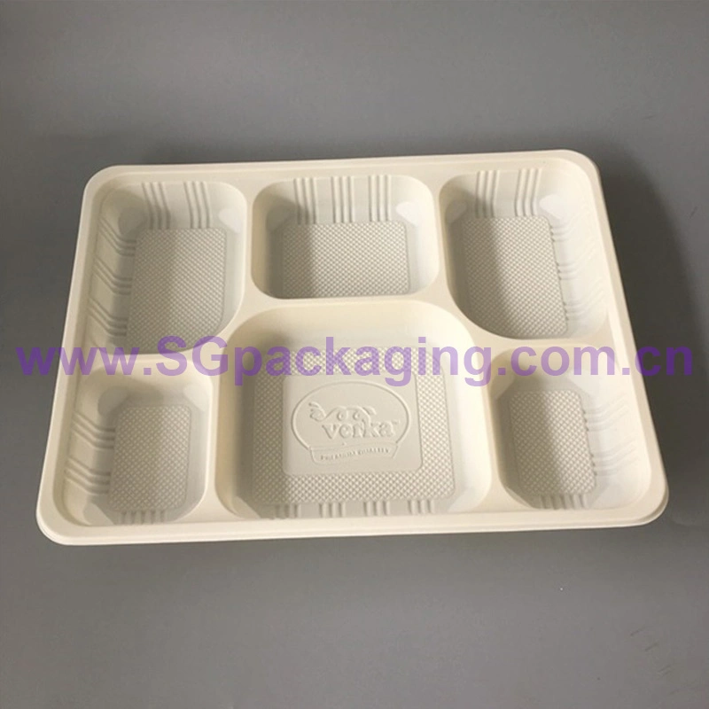 Eco-Friendly Custom 2 Compartment Bagasse Disposable Bento Lunch Box Clamshell