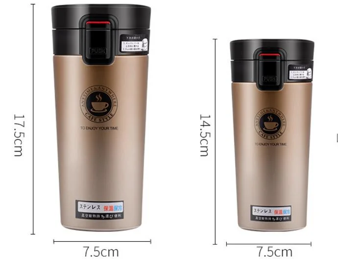 Custom Wide Mouth Office Travel Insulated Stainless Steel Vacuum Flasks Thermoses Coffee Thermos Bottle