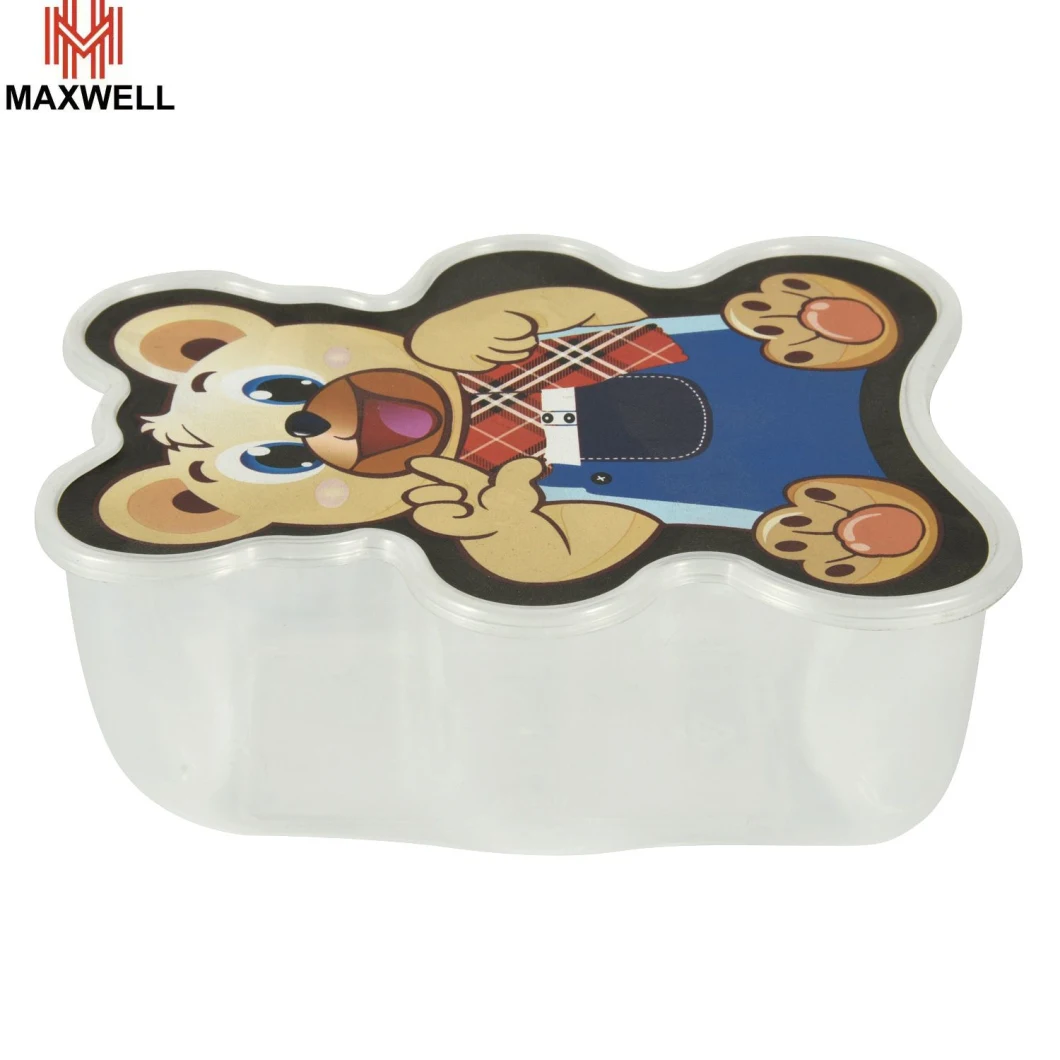 Custom Plastic Portable Cartoon Bear Kids Leakproof Children's Lunch Box