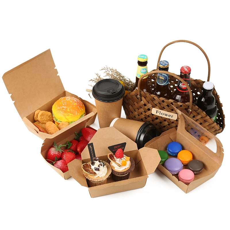 Cheap High Quality Eco-Friendly Kraft Paper Lunch Box