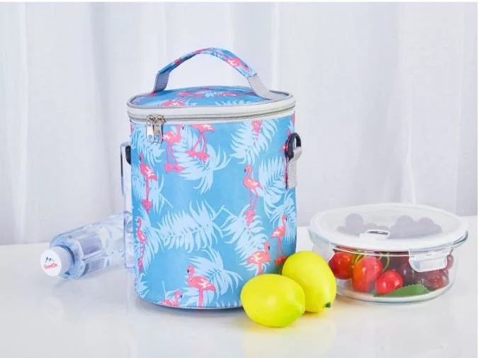N00046 Hot Round Insulated Lunch Box Bag Student Lunch Bag