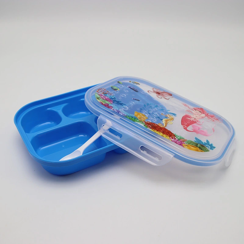 Reusable 5-Compartment Plastic Divided Food Storage Container Boxes for Kids Children Adults
