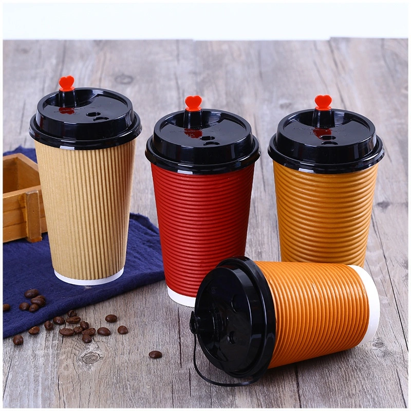 Custom Insulated Printed Eco Friendly Coffee Cups High Quality Single Double Ripple Wall Paper Cups