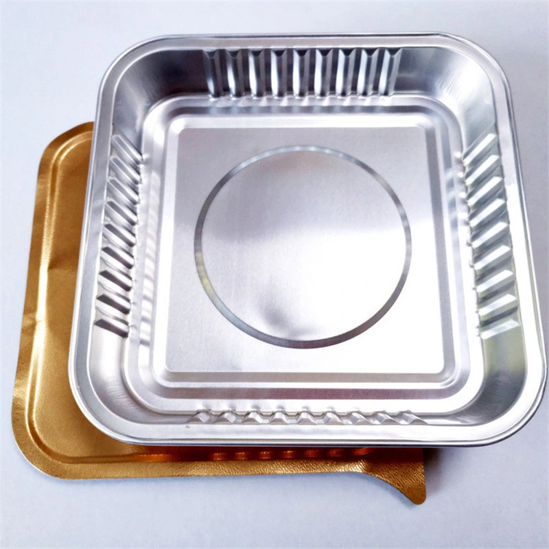 Takeaway Tin Foil Box Disposable Lunch Box Aluminum Foil Meal Box Golden Thickened Round Chafing Dish