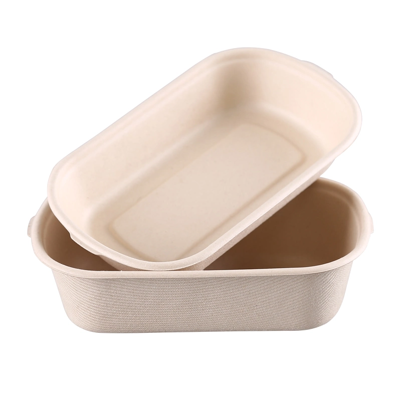 Biodegradable Disposable Wheat Straw Pulp Lunch Packaging Food Container