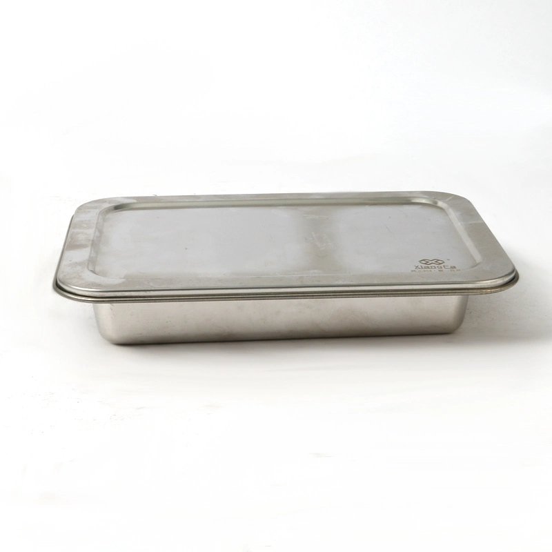 Lunch Box 3 Case Rectangular Divided Food Tray Stainless Steel Dinner Plate