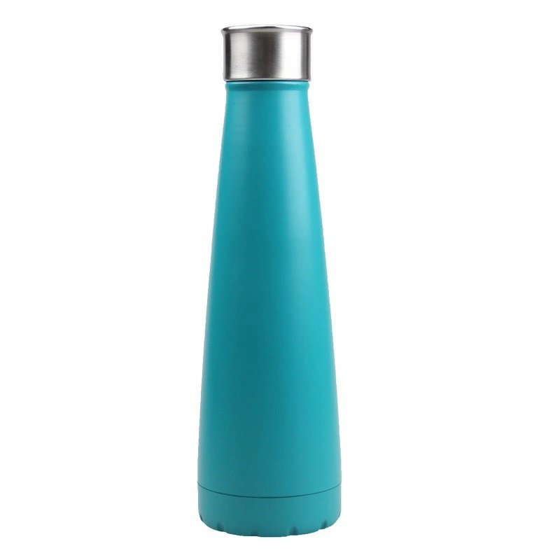 Stainless Steel Vacuum Insulated Water Bottle Double Walled Cola Shape Bottle Keeps Drinks Cold 24 Hours & Hot 12 Hours (450ml)