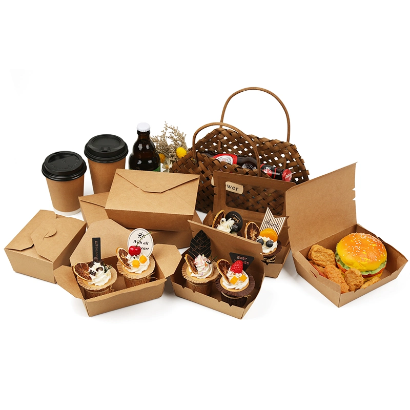 Cheap High Quality Eco-Friendly Kraft Paper Lunch Box