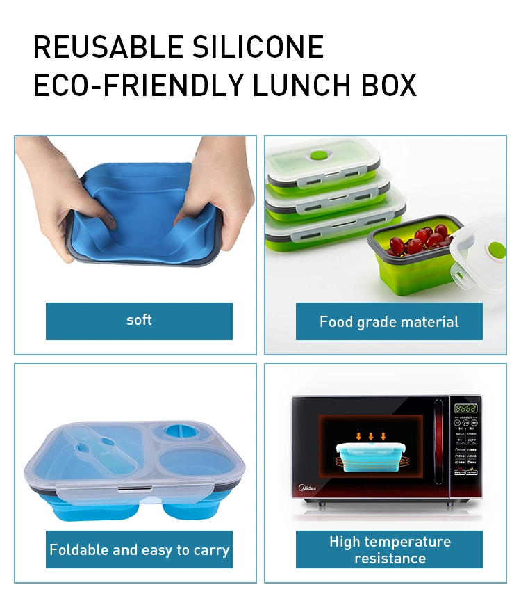 Portable Bento Separate Leak-Proof Picnic Food Fruit Lattice Container Storage Lunch Box