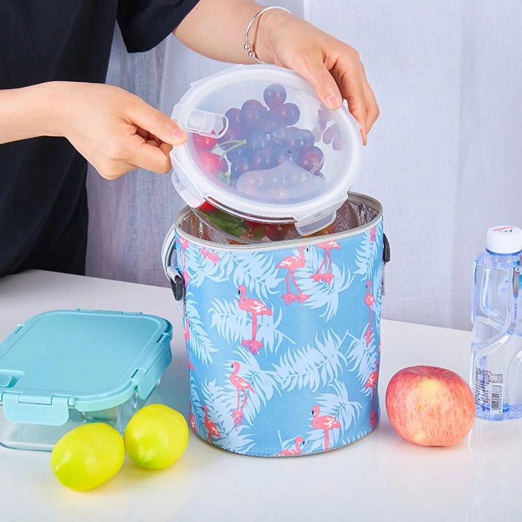 N00046 Hot Round Insulated Lunch Box Bag Student Lunch Bag