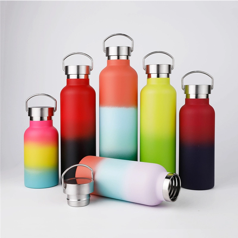 600ml Double Wall Stainless Steel Water Bottle with Straw and Handle Sport Bottle for Outdoor Insulated