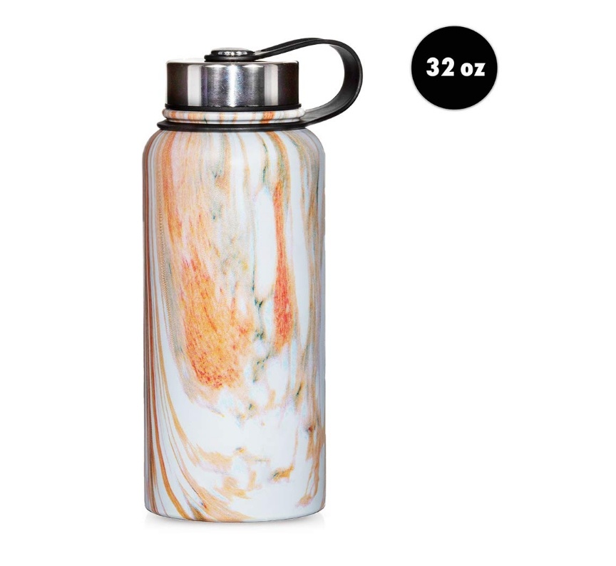 Outdoor Travel Vacuum Insulated Double Wall 750ml Stainless Steel Sports Water Bottle with Lid