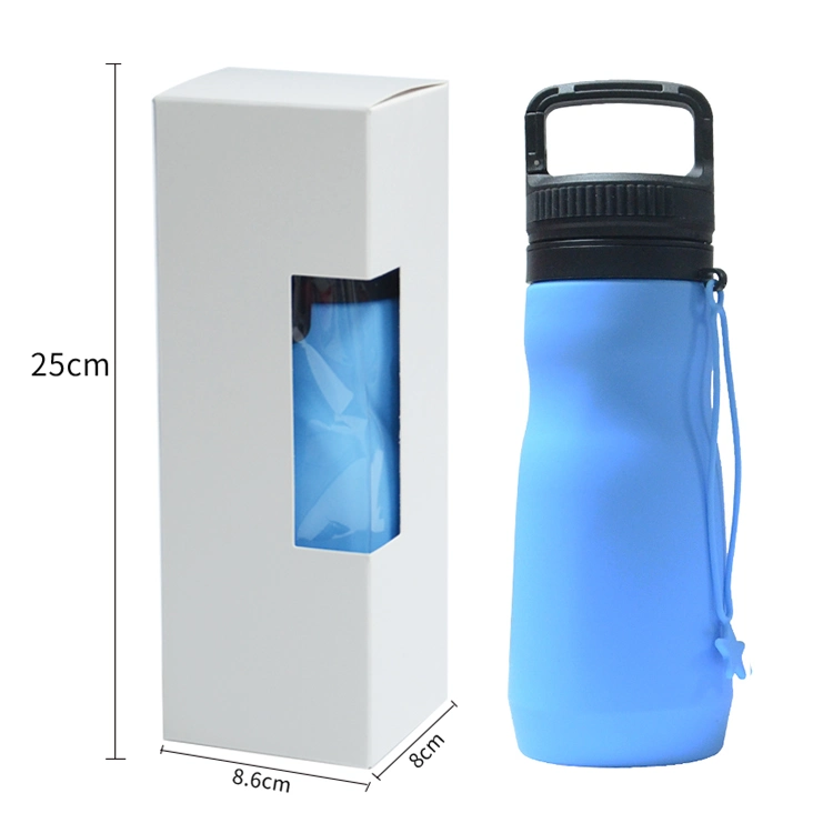 Custom Logo Portable Leak-Proof Travel Silicone Collapsible Drinking 750ml Silicone Foldable Water Bottle