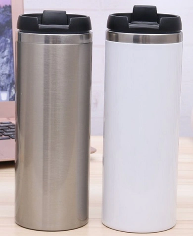 450 Ml Stainless Steel Photo Water Bottle for Sublimation (White)