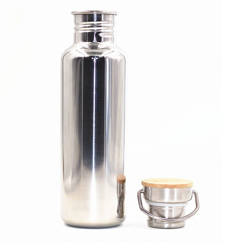 20oz/600ml Double Wall Insulated Stainless Steel Vacuum Water Bottle with Bamboo Lid (SB-59)