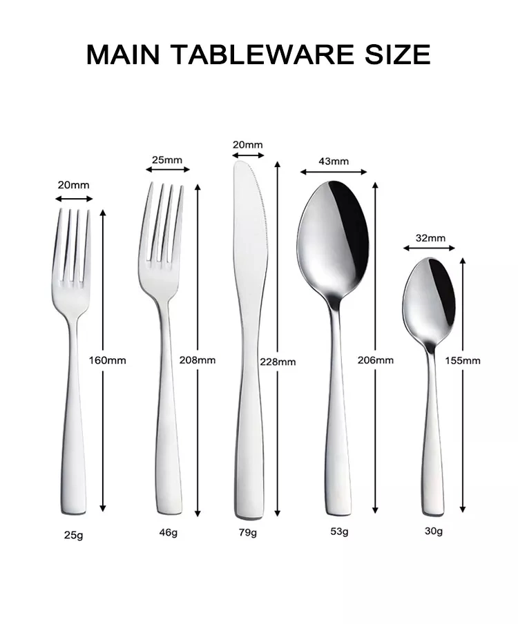 Yc3-088 Stainless Steel Spoon and Fork Party Tableware Restaurant Dinnerware Sets for Christmas Day