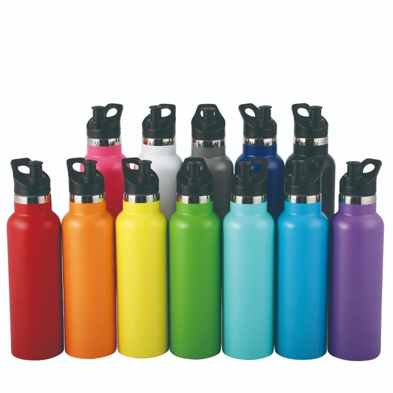 High Quality Black Sports Water Bottle 750ml Double Wall Stainless Steel Vacuum Insulated Water Bottle