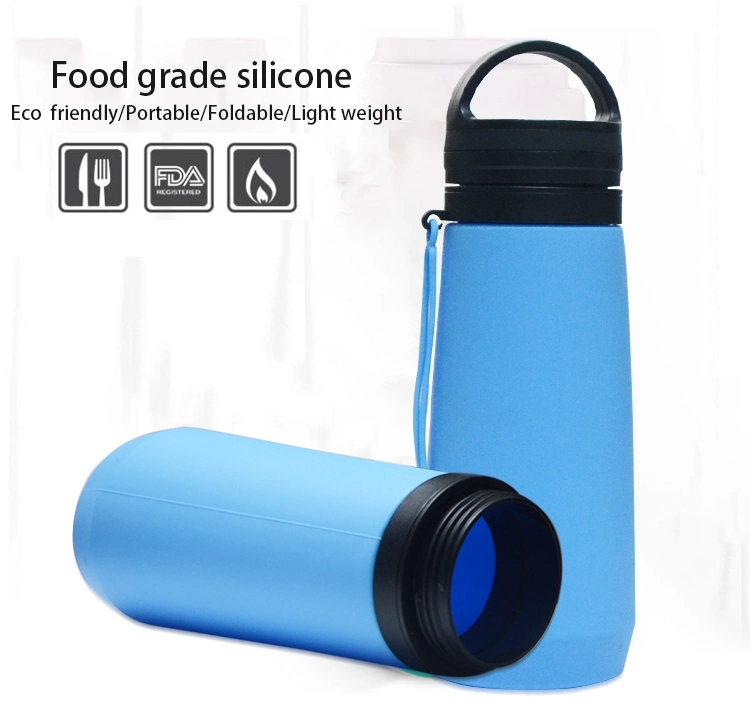 Custom BPA Free Foldable Sport Drink Collapsible Silicone Water Bottles with Custom Logo
