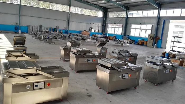 Automatic Stainless Steel Double Chamber Vacuum Sealer Sealing Packaging Packing Machine for Food Meat Rice Fish
