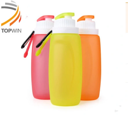 Custom Logo Portable Leak-Proof Foldable Collapsible Silicone Travel Water Bottle