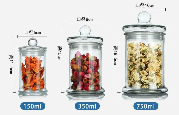 Food Storage Containers Glass Candy Jar Clear Glass Canisters with Airtight Lid
