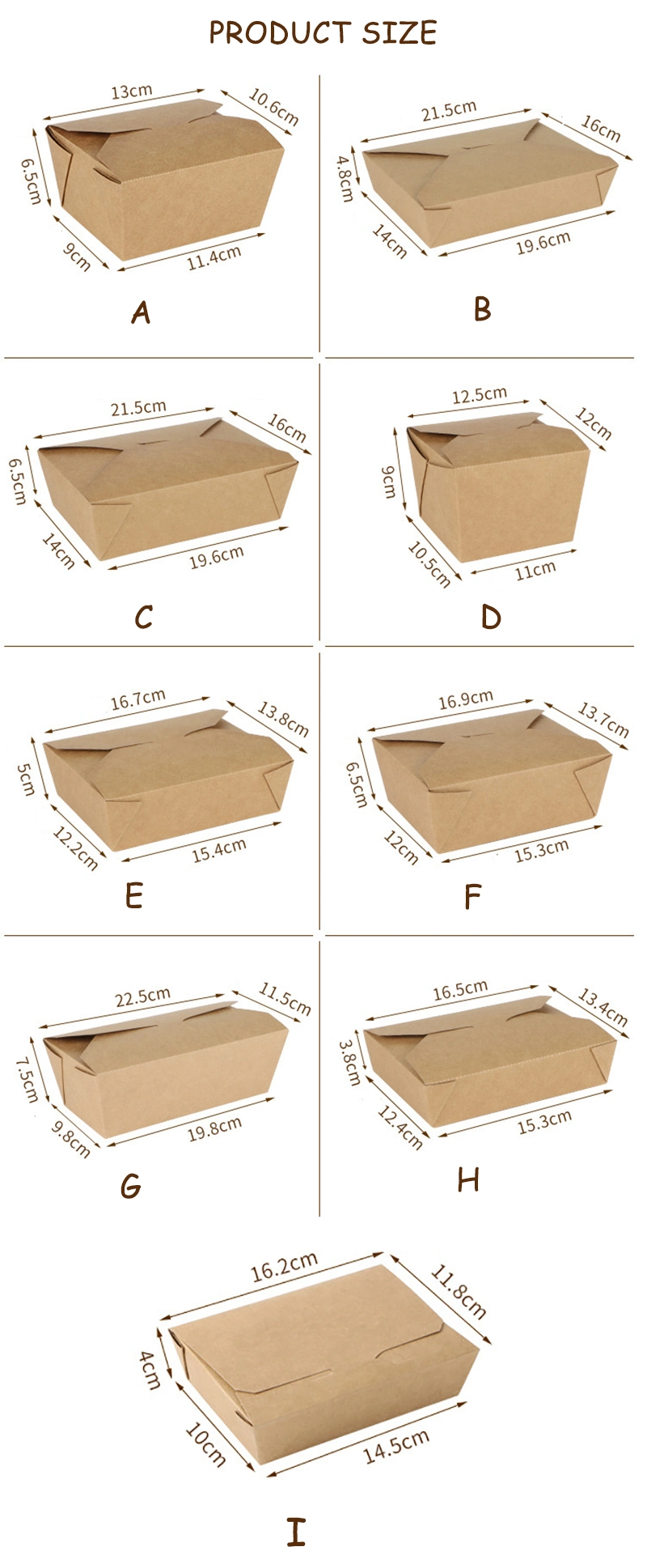 Food Bowl Disposable Take out Kraft Paper Box Takeaway Boxes Sushi Salad Food Packaging Box