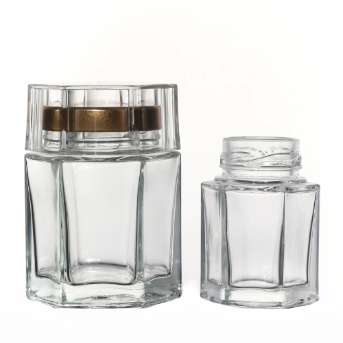 High Quality Customize Clear Candy Storage Empty Canning Food Round Glass Jar Wholesale with Lids
