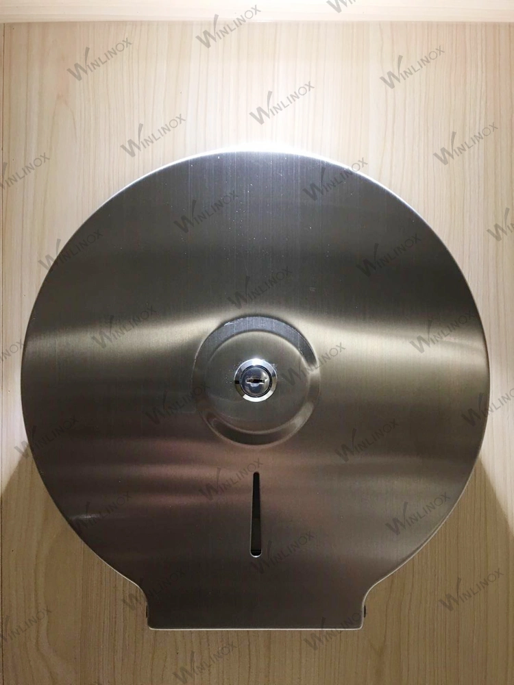 Wall-Mounted Hotel Round Storage Box Stainless Steel Jumbo Roll Tissue Dispenser