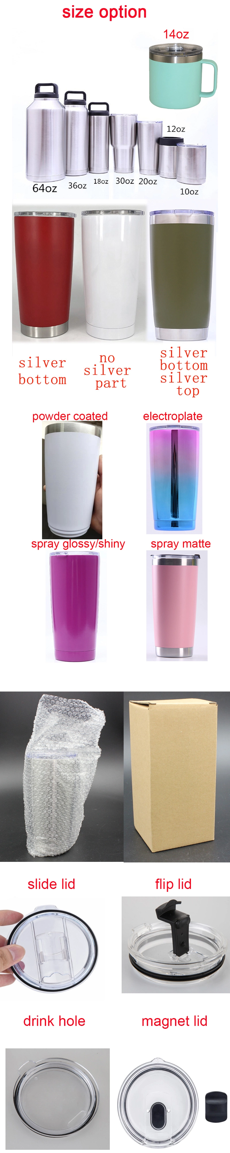 30oz Double Wall Insulated Stainless Steel Tumbler Leakproof Travel Mug Straw Slide Lid Chinayetiprice 20oz