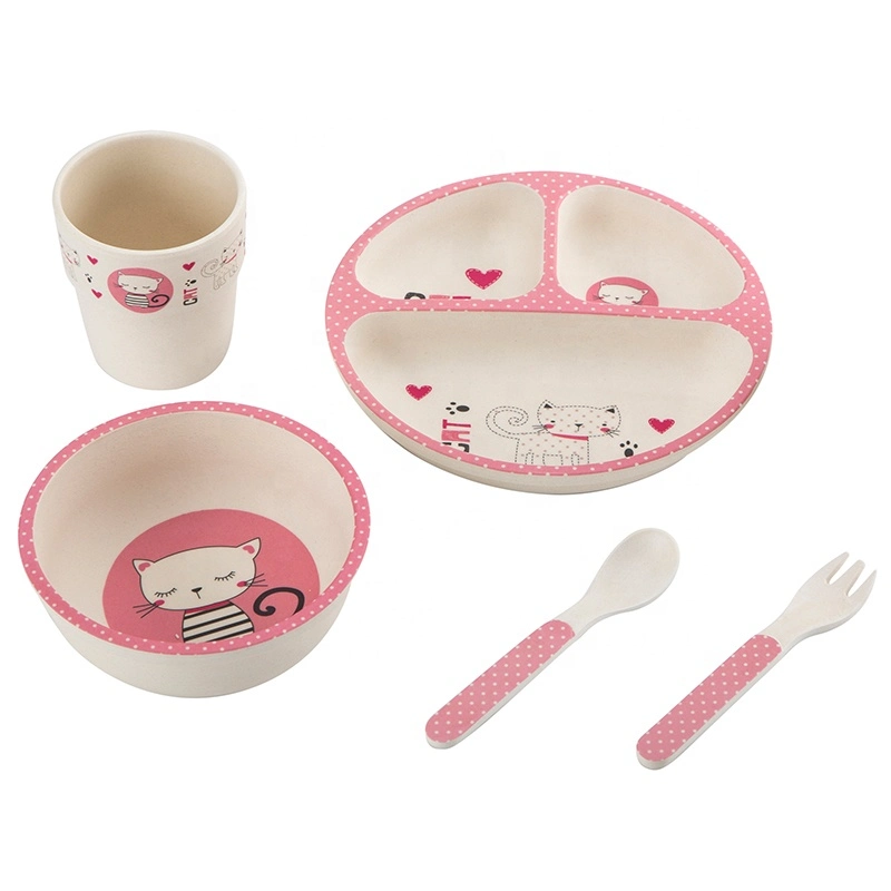 Colorful Bio-Degradable Bamboo Fiber Children Kids Tableware Sets / Dinnerware Sets with Eco-Friendly (SHIKECORE)