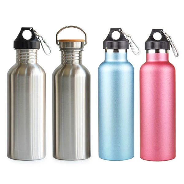 Single Wall Stainless Steel Drinking Bottle Promotional Gift Water Bottle 500ml 600ml 750ml 1000ml