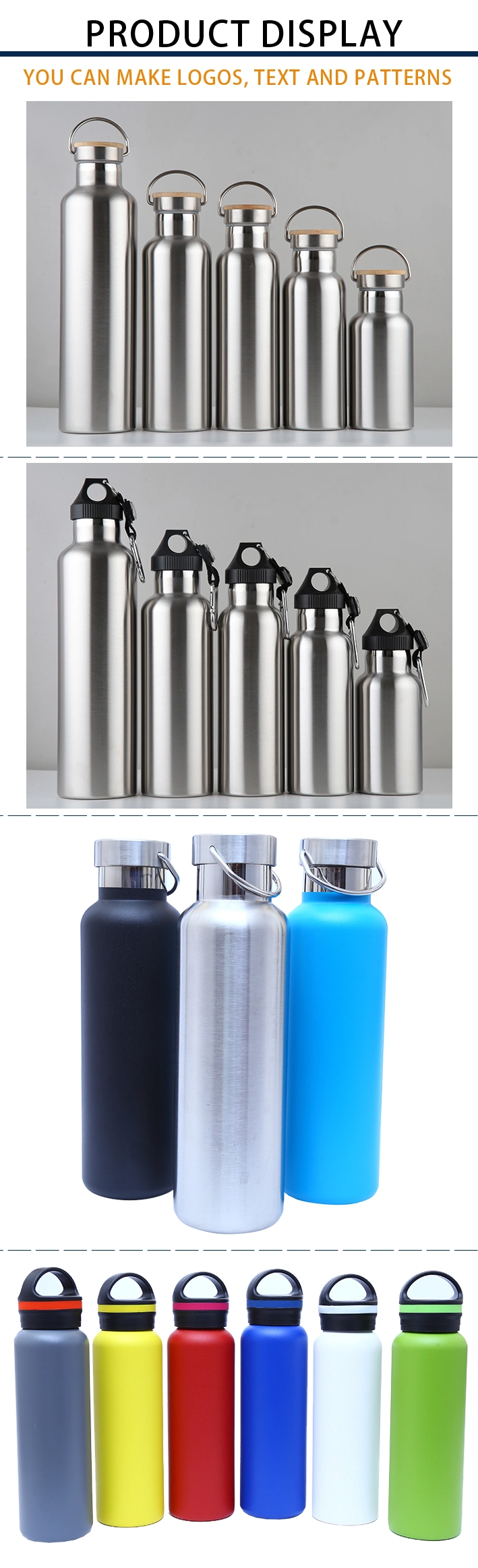 Double Wall Vacuum 304 Stainless Steel Water Bottle 450ml Wide Mouth