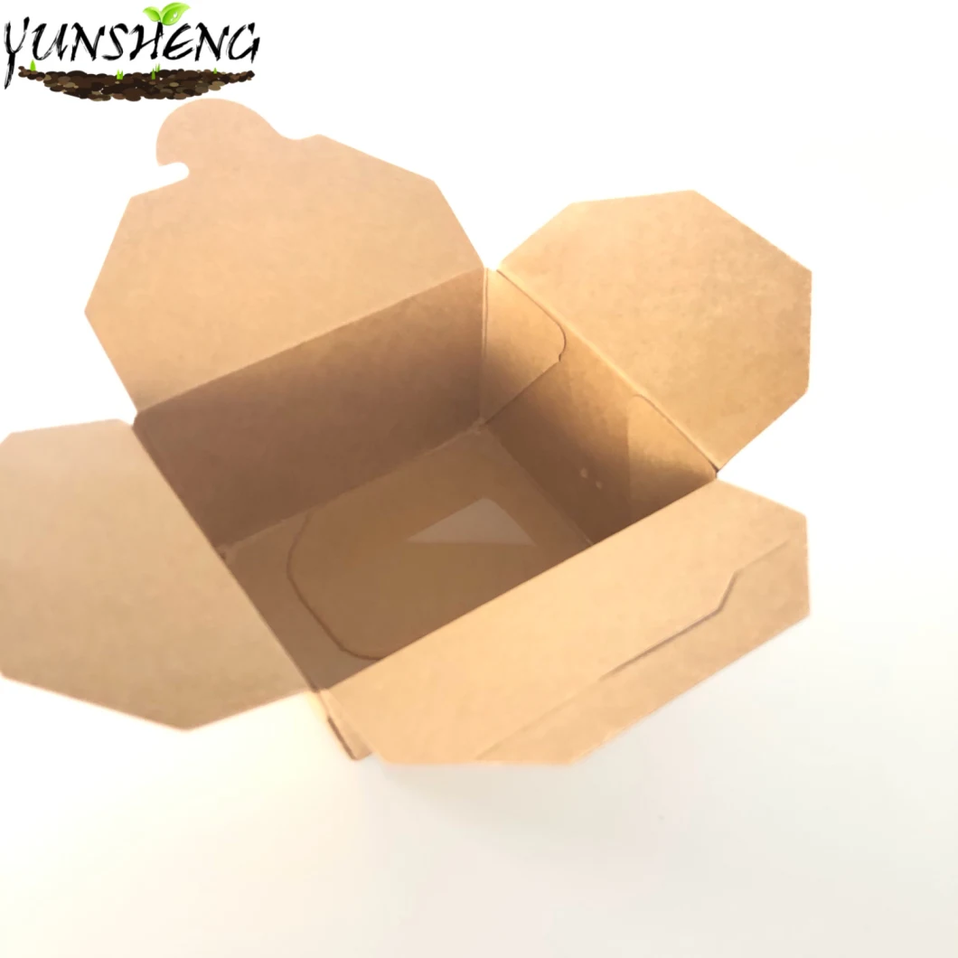 Customized Disposable Bamboo Paper Folding Boxes for Takeaway Food Wheat Straw Paper Boxes