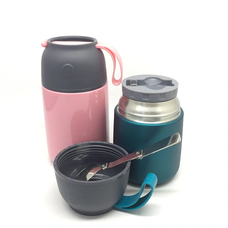 Silicone Strap Vacuum Insulated Double Wall Food Container Lunch Box