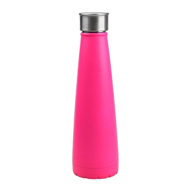 Stainless Steel Vacuum Insulated Water Bottle Double Walled Cola Shape Bottle Keeps Drinks Cold 24 Hours & Hot 12 Hours (450ml)