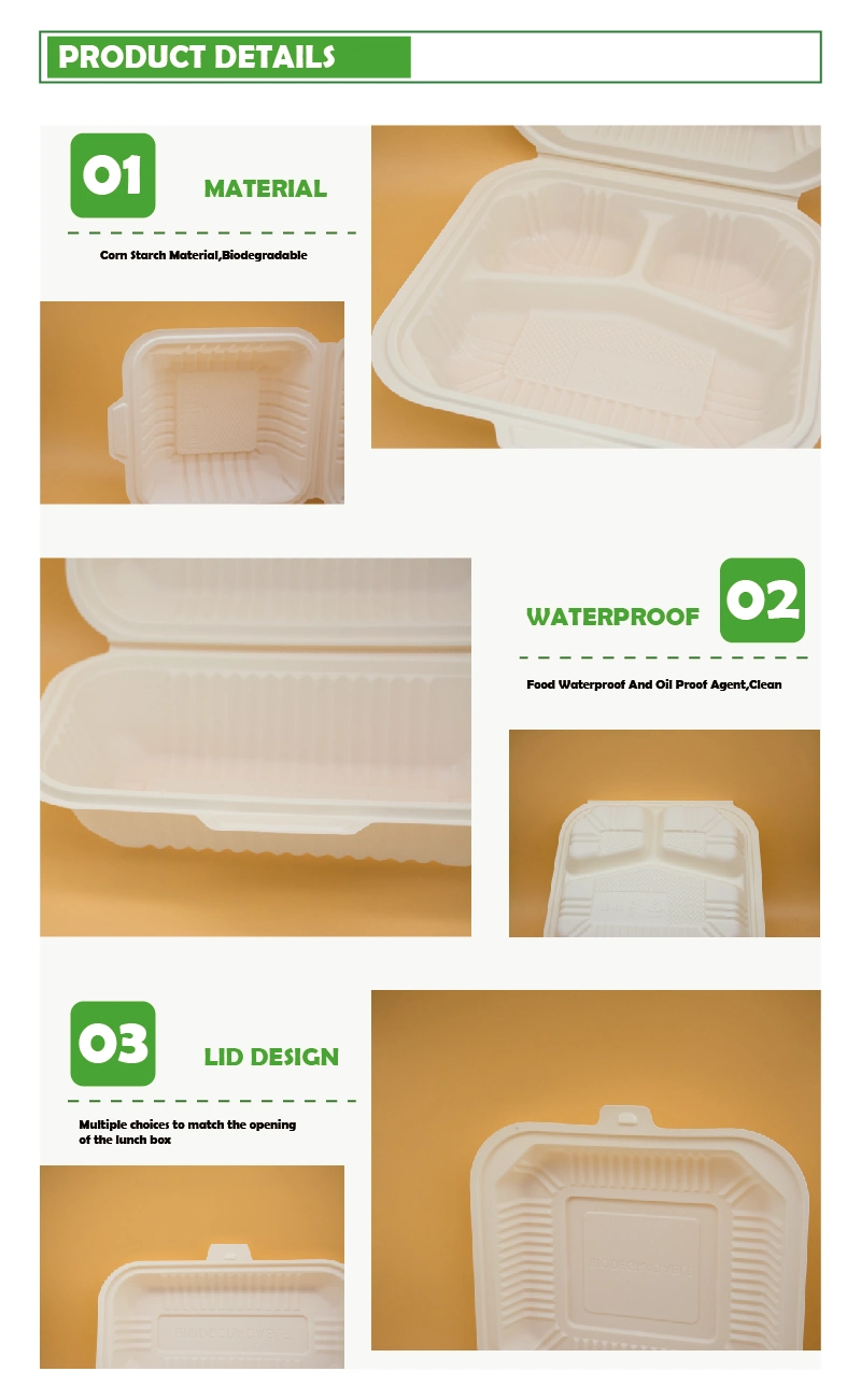 Disposable Food Container Corn Starch Food Container Takeaway Food Box