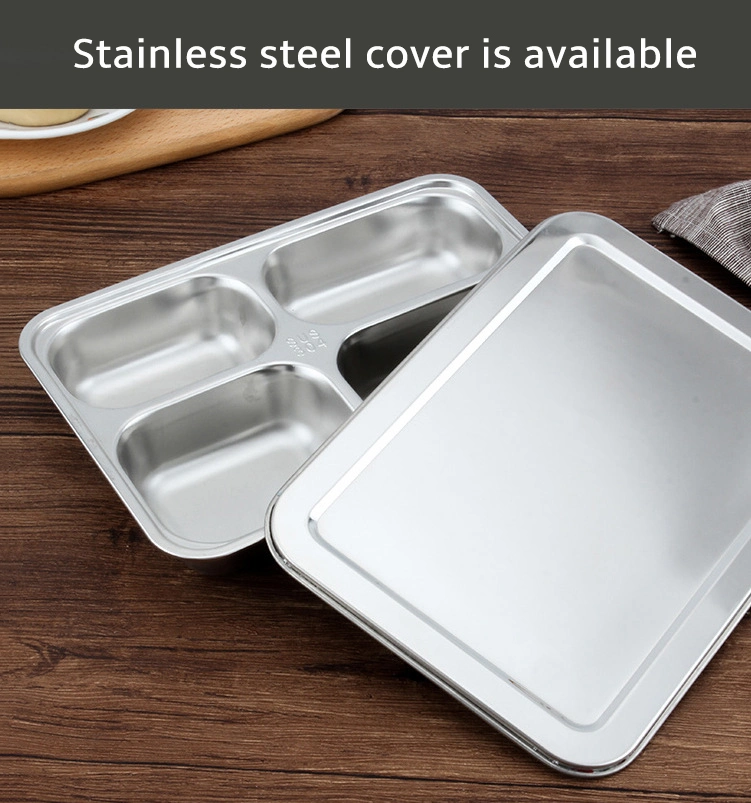 3/4/5 Divides Fast Food Plate & Stainless Steel Lunchbox
