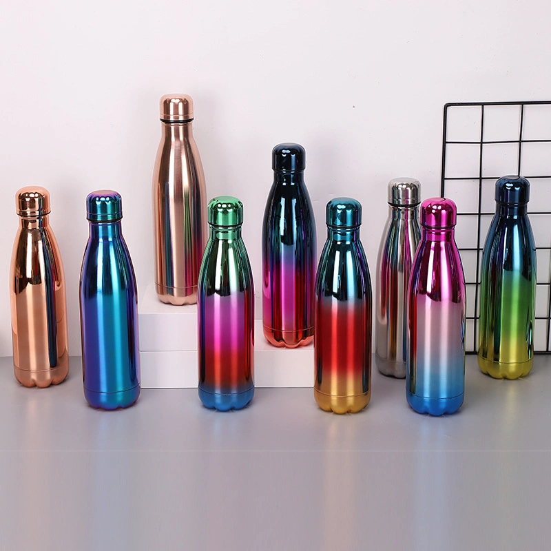 Double Walls Electroplating Stainless Steel Water Bottle Cola Bottle Insulated Stainless Travel Bottle Thermal Sport Bottle
